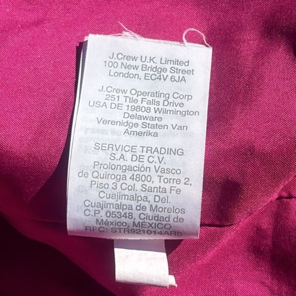 J Crew Wool Coat Pink Zipper Front High Neck Size 6 Gold Zipper Winter - Picture 10 of 11